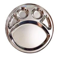 Samudratanaya Exports Stainless Steel Five Compartment Round Plate/Thali/ Mess Tray/Dinner Plate 1pcs/steel plate with partition