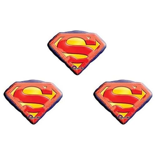  Anagram 26 Inch Superman Emblem Foil Balloons Package of 3 Balloons