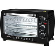 [아마존베스트]WOLTU Mini Oven, 20-Litre Pizza Oven, Double Glass Door with Baking Tray and Timer, 0 - 250 °C, 1400 Watts, #1542, Black