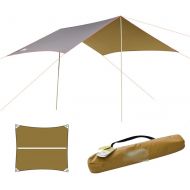 BBGS Tent Tarp Waterproof - 10X10 Ft Rain Fly Tent Tarp Light Ripstop Fabric, PU3000mm Camping Tent Tarp for Camping, Travel, Outdoor, Hammocks