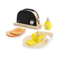 Hape Pop Up Toaster Set in Black and Silver Wooden Play Kitchen Set