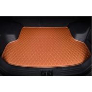 Custom Leather Car Rear Trunk Mat Waterproof Handmade Cargo Liner for Porsche Cayenne 2011-2018(Brown)