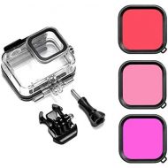 Surpassed Go pro 9 Waterproof Dive Case with 3-Pack Dive Filter for Go pro Hero 9 Black Supports 60M/196FT Underwater Scuba Snorkeling Deep Diving with Red Magenta Filter Bracket Screw GoPro