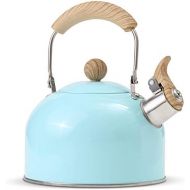 [아마존베스트]ROCKURWOK Tea Kettle, Stovetop Whistling Teapot, Stainless Steel, Blue, 2.43-Quart