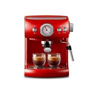 BKWJ Semi-Automatic Espresso Machines, Hand Coffee Machine Milk Froth Self-Cooking Small Coffee Machine, Serve Brewers Coffee Makers, Red