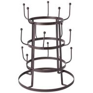 DII 5464 3 Tier Countertop or Pantry Vintage Metal Wire Tree Stand for Coffee, Glasses, and Cups, 15 Mug Capacity, Rustic Bronze