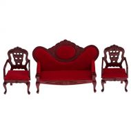 LoveinDIY 1:12 Scale Dollhouse Furniture Toy, Wooden & Velvet Single/Double Sofa Couch Arm
