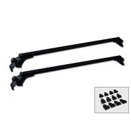 Lifetime MPH Production 2Pcs 50 (127cm) Universal Fit Black Adjustable Aluminum Window Frame Roof Rack Rail Cross Bars Utility Cargo Carrier with 3 Pairs of Mounting Clamps (2 Pcs)