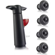[아마존베스트]Vacu Vin Wine Saver Pump with 2 x Vacuum Bottle Stoppers - Black (Black Pump + 4 Stoppers)