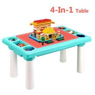 Lshylock 4 in 1 Kids Outdoor Indoor Activity Water Table Set Toy Storage Building Block Bricks Desk ?600 Building Blocks