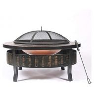 LXYYY Fire Pits Outdoor Wood Burning Outdoor Metal Firepit Round Table Backyard Patio Garden Stove Wood Burning Fire Pit with Spark Screen, Log Poker and Cover with Cover BBQ Cooking for