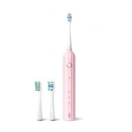 Qi Peng-//electric toothbrush - Adult Female Rechargeable Soft Whitening Toothbrush Sound Wave Vibration Automatic Electric Toothbrush Electric Toothbrush (Color : Beige)
