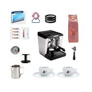 Nuova Simonelli Simonelli Oscar Tank Black Espresso Machine Bundle with Coffee, Latte Gear Accessories (11 Items)
