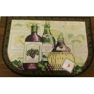 The Pecan Man Wine & Grapes, 3 Wine Bottles KITCHEN RUG (non skid latex back),1Pcs 20x30