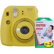 Fujifilm Instax Mini 9 Instant Camera with Mini Film Twin Pack (Yellow)