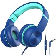 [아마존베스트]iClever Headphones for Children, Volume Limiter with Microphone, Foldable, 3.5 mm Aux Nylon Cable, Childrens Headphones on Ear for Tablet, Plane, School