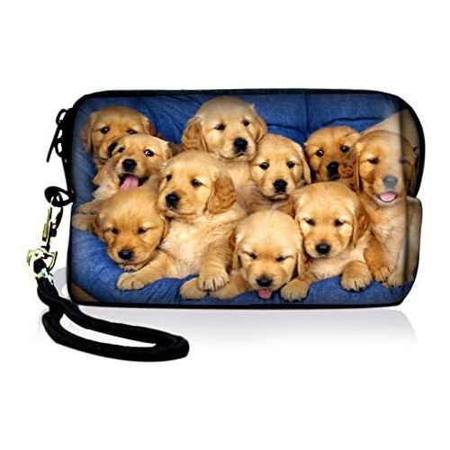  AUPET Cute Dogs Design Digital Camera Case Bag Pouch Coin Purse with Strap for Sony Samsung Nikon Canon Kodak