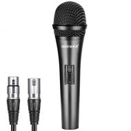 Neewer Cardioid Dynamic Microphone with XLR Male to XLR Female Cable, Rigid Metal Construction for Professional Musical Instrument Pickup, Vocals, Broadcasting, Speech, Black (NW-0