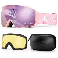 COPOZZ Polarized Ski Goggles Set, S3 Upgrade OTG Magnetic Snowboard Goggles UV Protection Skiing Goggles for Youth Men Women