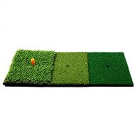 MorTime Golf Hitting Mat, 3-in-1 Portable Grass Golf Training Turf Chipping Mat, 23.6 x 11.8 3-Turf Practice Pad for Outdoor Home Backyard