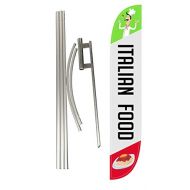 LookOurWay Italian Food Feather Flag Complete Set with Pole & Ground Spike