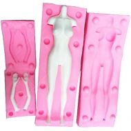 [아마존베스트]WYD 3D Male and Female Full Body Mold,DIY Cake Decoration Tools (Female)