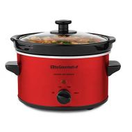 Maxi-Matic Elite Cuisine MST-275XR Electric Slow Cooker, Adjustable Temp, Entrees, Sauces, Stews & Dips, Dishwasher-Safe Glass Lid & Ceramic Pot, 2Qt Capacity, Metallic Red: Kitchen & Dining