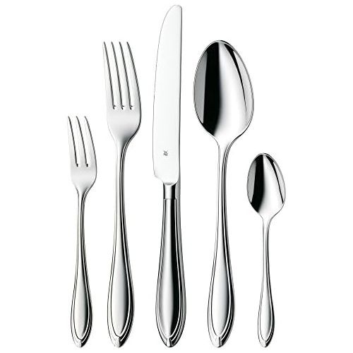 더블유엠에프 WMF Florence Cutlery Set for 12 People with Monobloc Knife Polished Cromargan Stainless Steel and Dishwasher Safe