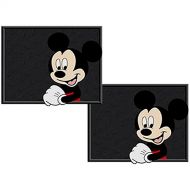 U.A.A. INC. 2pcs Mickey Mouse Face Rear Rubber Floor Mats Set