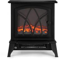 DAYDAYDM Electric Fireplace Heater 2000W with Fire Flame Effect Portable Electric Wood Stove Effect Black Indoor Use