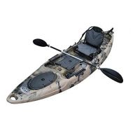 ABN BKC RA220 11.6 Single Fishing Kayak W/Upright Back Support Aluminum Frame Seat, Paddle, Rudder Included Solo Sit-On-Top Angler Kayak
