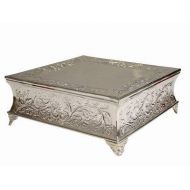 Tableclothsfactory 14 Square Silver Cake Plateau