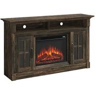 Sauder Miscellaneous Fireplace Credenza, L: 60 x H: 16.732 x W: 35.039, Carbon Oak Finish