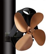 DXDUI Heat Powered Stove Fan Wall Mounted Type 4 Blade Log Quiet Fireplace Fan Fuel Heat Saving Distribution, for Small Space on Log Wood Burner/Stove,Bronze