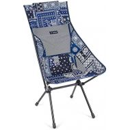 Helinox Sunset Chair Lightweight, High-Back, Compact, Collapsible Camping Chair, Blue Bandana, with Pockets