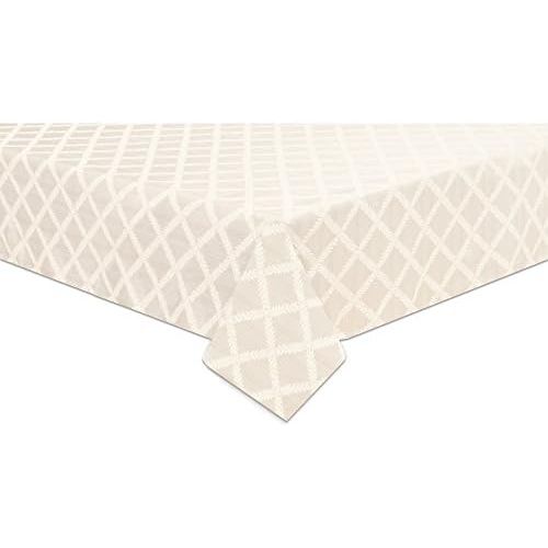 레녹스 Lenox Laurel Leaf 70x104 Oval Tablecloth, White