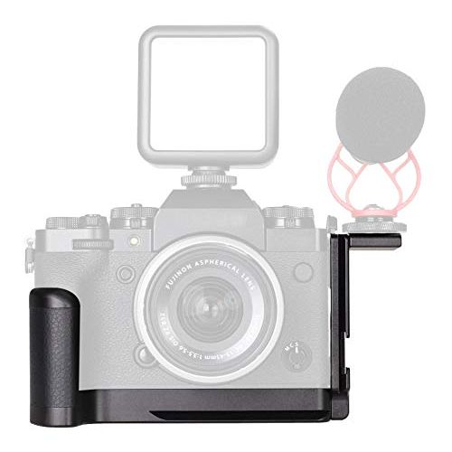  WEPOTO XT4-CL Hand Grip Quick Release Plate L Bracket QR Plate Compatible with Fujifilm X-T4 Camera -Aluminium Leather