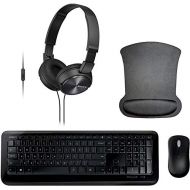 Microsoft Wireless 850 Remote Work Bundle with Wireless Keyboard, Mouse, Headset with Microphone, and Gel Mousepad