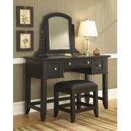 Home Styles 5531-72 Bedford Vanity Table and Bench, Black Finish