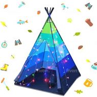 [아마존베스트]LimitlessFunN Teepee Kids Play Tent Bonus Star Lights & Carrying Case for Girls & Boys, Indoor & Outdoor Use (Blue)
