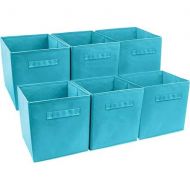 Better Homes and Gardens.. Bookshelf Square Storage Cabinet 4-Cube Organizer (Weathered) (White, 4-Cube) (Aqua, Set of 6 Storage Bins)