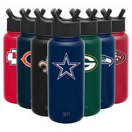 Simple Modern Officially Licensed NFL Water Bottle with Straw Lid Gifts for Men & Women Vacuum Insulated Stainless Steel 32oz Thermos Summit Collection