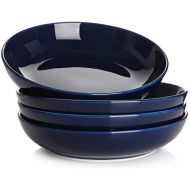[아마존베스트]Y YHY Pasta Bowls, Large Salad Serving Bowls, Soup Bowl Set 32 Ounces, Porcelain Pasta Plates and Bowls Sets, Microwave Dishwasher Safe, Blue, Set of 4