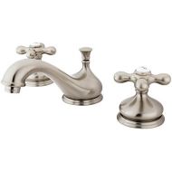 Nuvo Elements of Design ES1168AX New Orleans 2-Handle 8 to 16 Widespread Lavatory Faucet with Brass Pop-up, 5- 1/2, Brushed Nickel