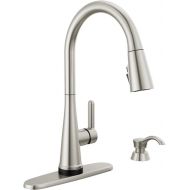 Delta 19826TZ-SPSD-DST Greydon Touch2O Single Handle Pull Down Sprayer Kitchen Faucet with ShieldSpray Technology in SpotShield Stainless Steel (Soap Dispenser and Deck Plate Included)