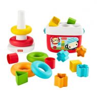 Fisher-Price Babys First Blocks and Rock-a-Stack gift set, 2 plant-based toys for infants ages 6 months and older