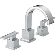 Delta Faucet Vero Widespread Bathroom Faucet Chrome, Bathroom Faucet 3 Hole, Bathroom Sink Faucet, Metal Drain Assembly, Chrome 3553LF