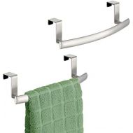 mDesign Modern Metal Kitchen Storage Over Cabinet Curved Towel Bar - Hang on Inside or Outside of Doors, Organize and Hang Hand, Dish, and Tea Towels - 9.7 Wide, 2 Pack - Bronze