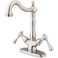 Kingston Brass KS1498BL Heritage Vessel Sink Faucet with 4-Inch Plate, Brushed Nickel