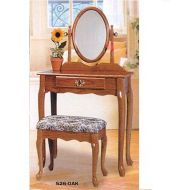 H-M SHOP Tranditional Oak Wood Vanity Set w/ Stool & Mirror